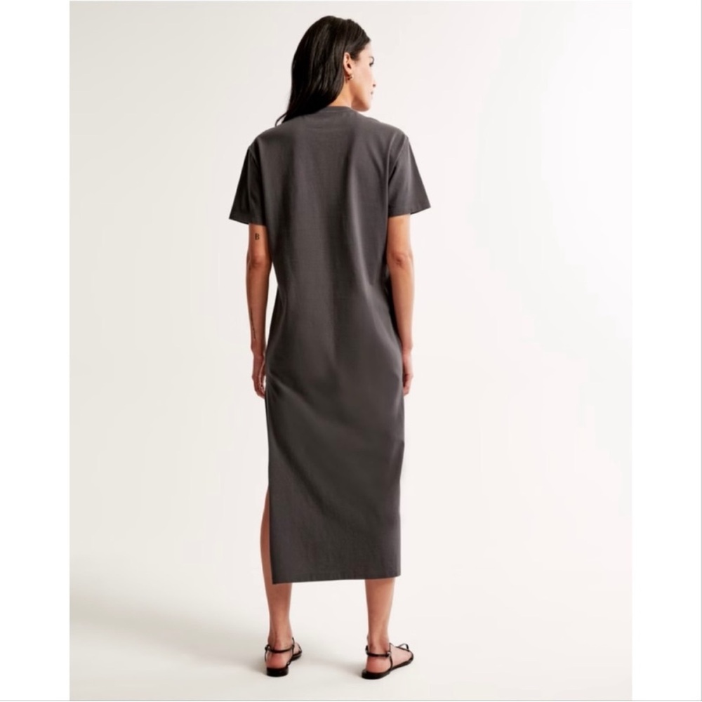 NWT!! Abercrombie & Fitch Charcoal Midi Dress - Picture 2 of 6